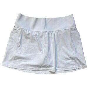 Athleta Womens Salutation Stash  Pocket 14.5" White Skort Sz XL Pickleball Golf